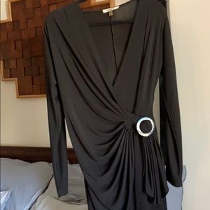 DKNYC Black Cocktail Dress Wrap Style